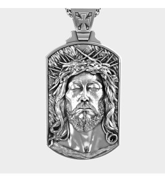 Collana d'argento cristiana per uomini 0473