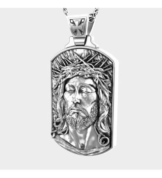 Zilveren Christian Jesus Mens Ketting 0473