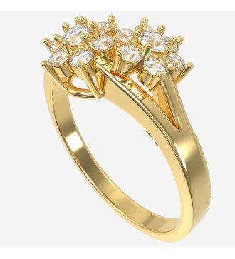 Anello a rosetta d'oro 9 carati, regalo ideale per donne con