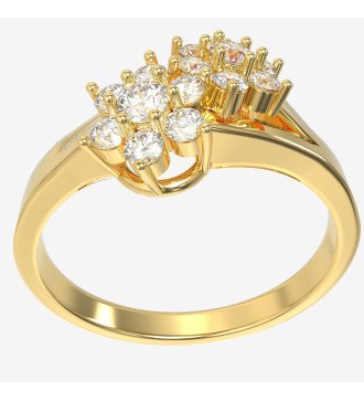 9 Karat Gold Rosette Ring Ideal Gift for Women with Sparkling