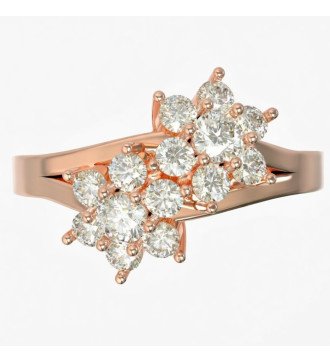 Bague en or rose 9K double rosette ou cadeau d’anniversaire