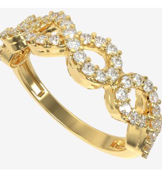 Damen Eternity Infinity Goldring Weiße Zirkonia 9 Karat 0720K