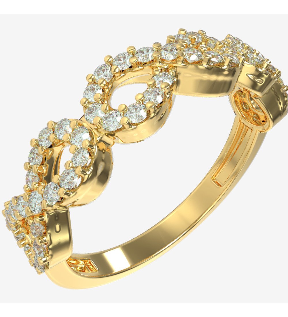 Anneau Éternité Infinity Or Blanc Zirconie Blanc 9 Carats 0720K