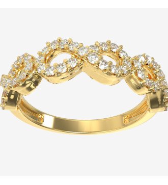 Anillo de oro Infinity Infinity para mujer Zirconio blanco 9