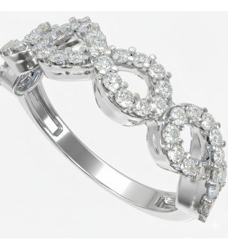 Elegante 9 Karaat Infinity Witgouden Ring met zirkonia in