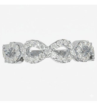 Bague élégante en or blanc infini 9 carats avec zircone en