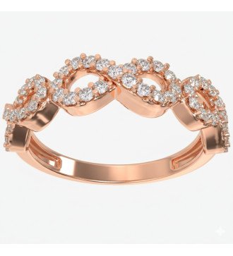 Eleganter Infinity-Symbol-Ring 9K Roségold mit weißen Zirkonen