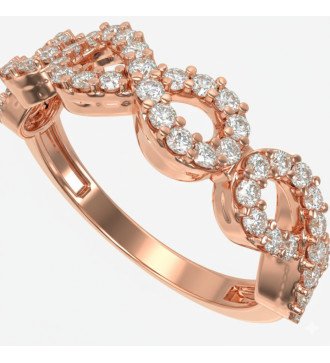 Anello Elegante Infinito Simbolo 9K Oro Rosa con Zirconi