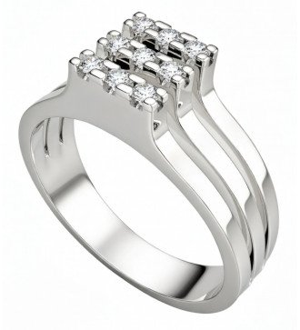 Luxus-Damenring mit weiß vergoldetem 9k Ring mit weißen