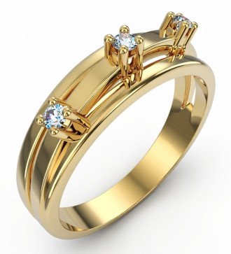 Elegante dames 9K Geelgouden Ring met zirkon 0760K