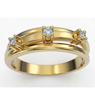 Elegant Women's 9K Yellow Gold Ring with Zircon 0760K