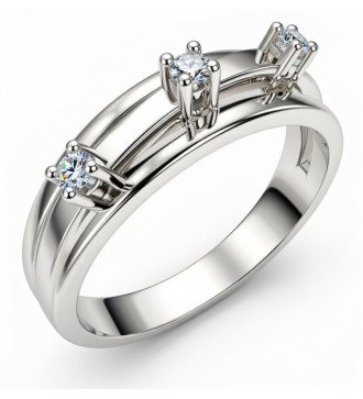 9-каратное белое золото женское кольцо с цирконом Ideal Gift