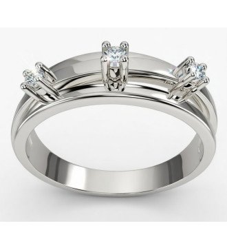 9K Weißgold-Damenring mit Zircon Ideal Gift 0760L