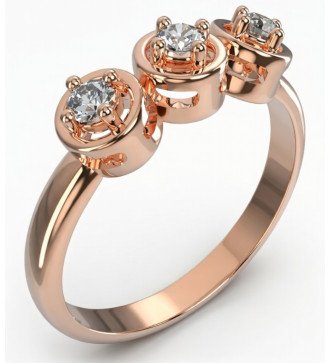 Romantisches Geschenk Damenring 9 Karat in Roségold 0762R