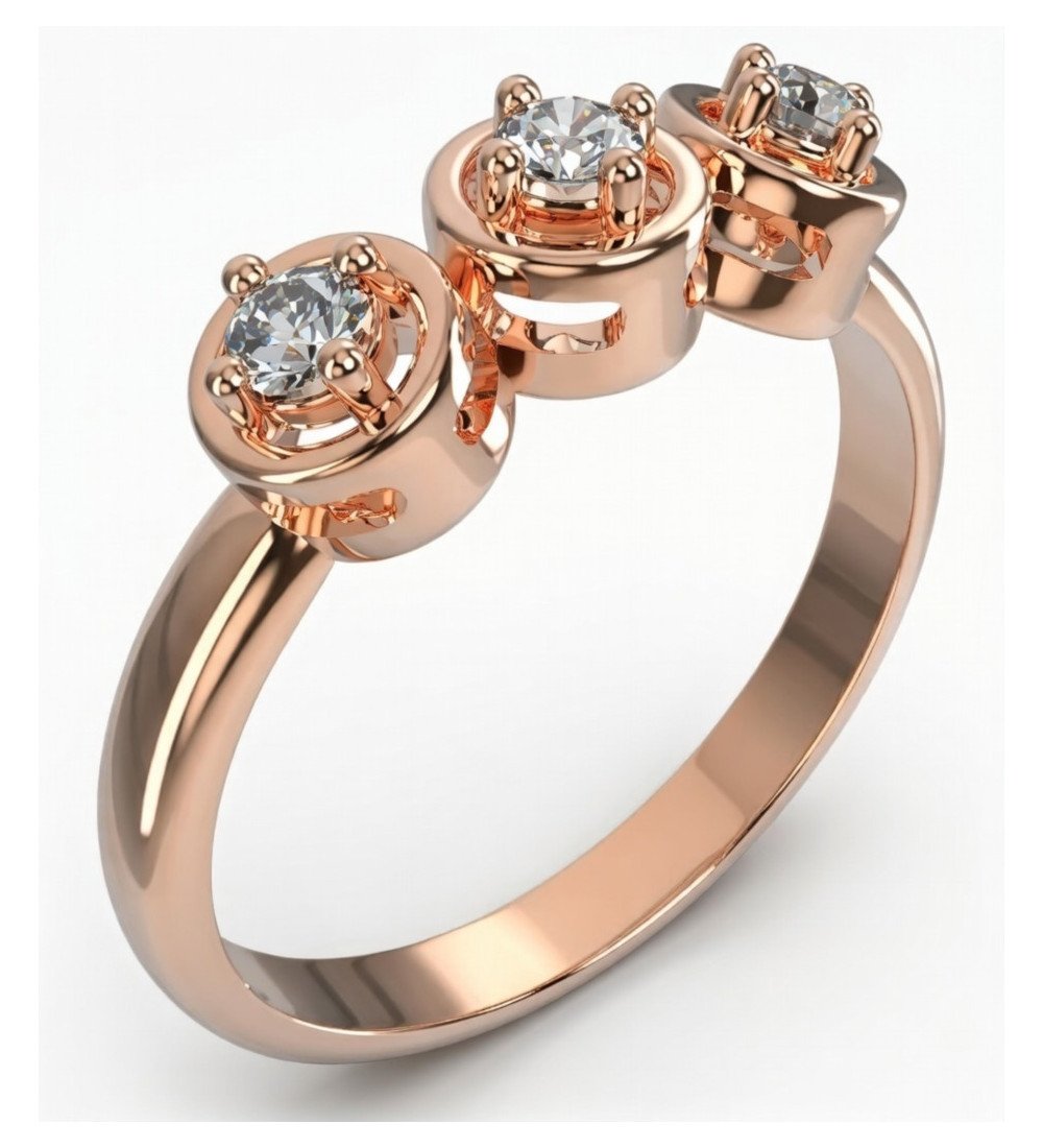 Romantisch Cadeau Dames Ring 9 Karaat in Roségoud 0762R
