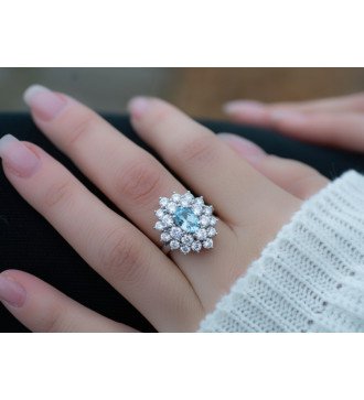 Regalo per anello per donna Rosetta Oro Bianco 9 Carati