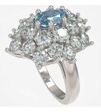 Cadeau de bague pour femme Rosette en or blanc 9 carats