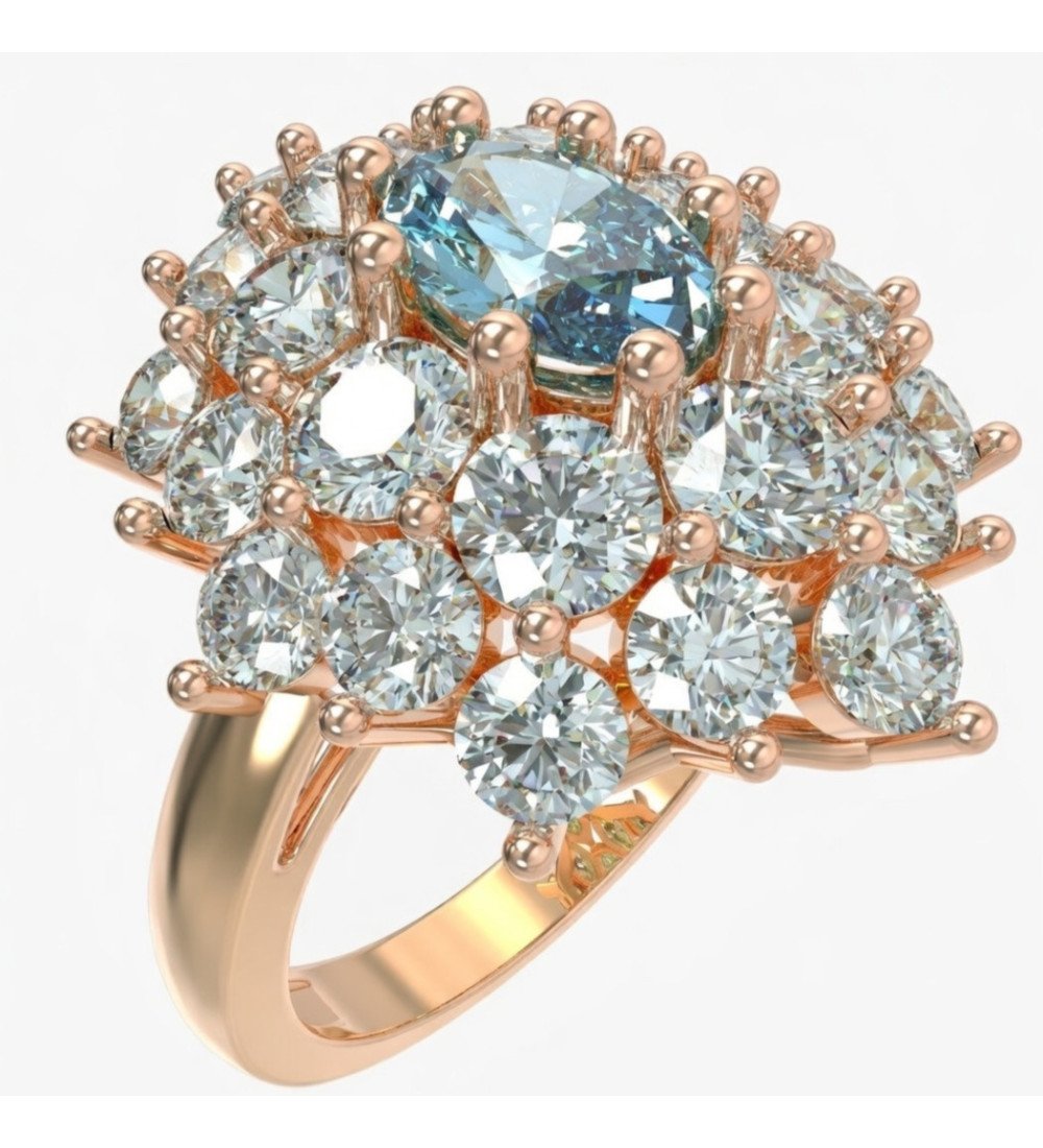 Bague romantique à rosette féminine 9 carats Rose Gold