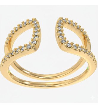 Elegante Anello Chevalier Moderno 9K con Zirconi Bianchi 0087Κ