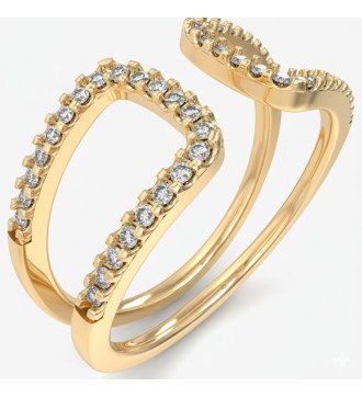 Elegante Anello Chevalier Moderno 9K con Zirconi Bianchi 0087Κ