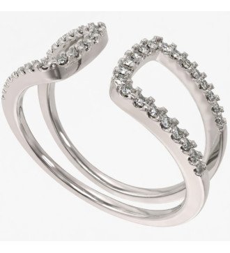 Luxuriöses Geschenk für ihren Chevalier Damen-Weißgoldring 0087L