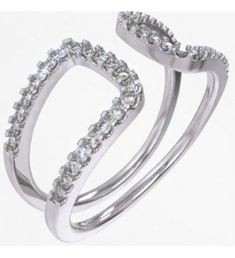 Regalo di lusso per il suo anello Chevalier donna in oro bianco