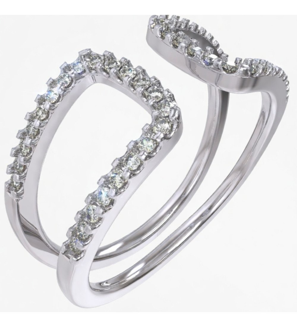 Luxuriöses Geschenk für ihren Chevalier Damen-Weißgoldring 0087L