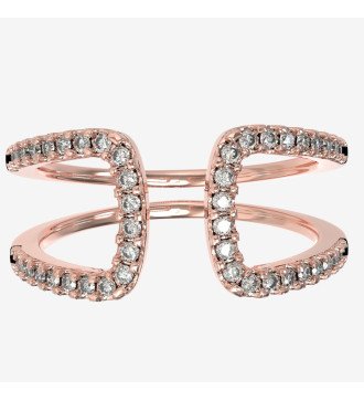 Statement Chevalier Ring 9 Karat Rose Gold 0087R