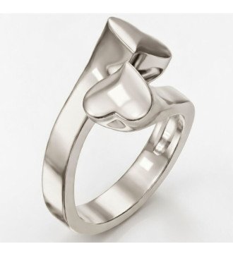 Anillo de amor de plata Chevalier romántico de plata de doble