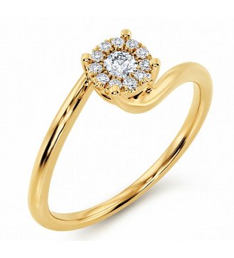 Anillo de mujer de oro con regalo de cumpleaños o aniversario