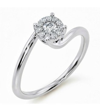 Anillo de Oro Blanco para Mujer para Propuesta de Matrimonio