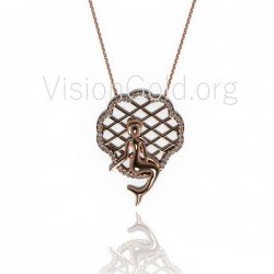 Ασημένιo κολιέ γοργόνα 0110