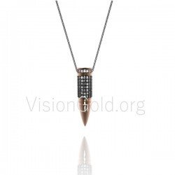 Women Bullet Necklace With Zircon - Stylish Bullet Pendant