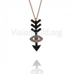Evil eye Arrow Necklace Gold,Evil eye Layering Necklace,Evil eye Gift For Her,Evil eye Tiny Arrow Necklace