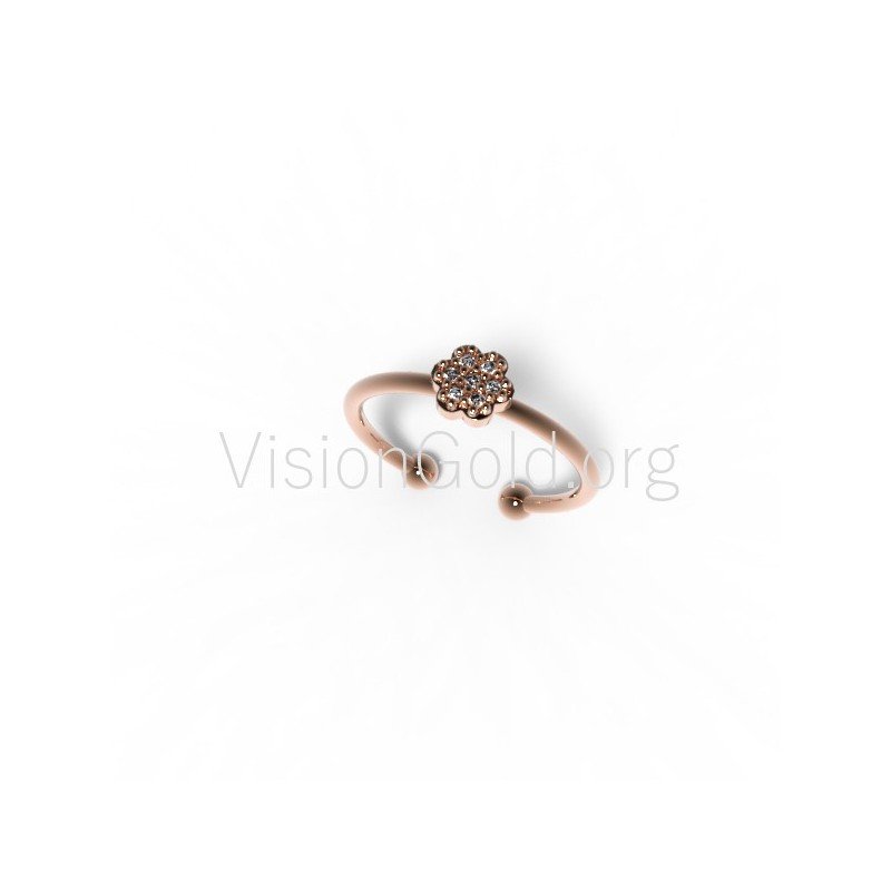 Минимальное женское кольцо Rosetta из серебра 925 пробы и золота K14