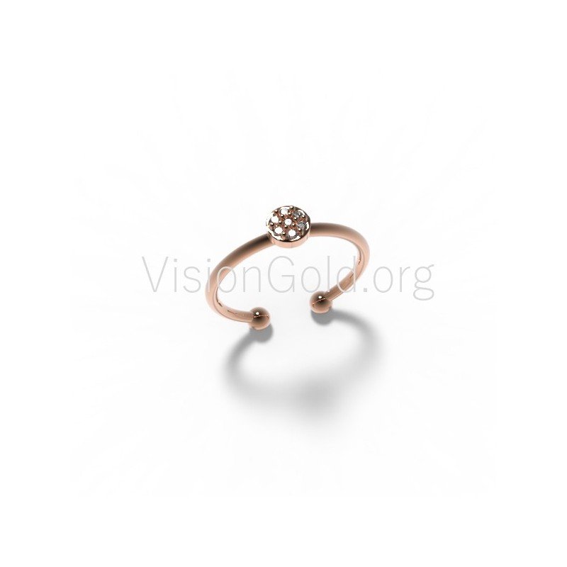 Anillo de mujer en plata 925 u oro de 14 quilates con