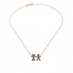 Sterling Silver Mommy Necklace With Kids Charms 0003