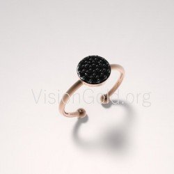 Anillo minimalista para mujer en oro de 14 k o plata 925 con circón