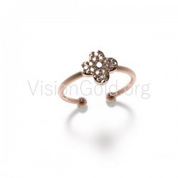 Anillo de lujo para mujer Minimal Cross en oro de 14 k o plata