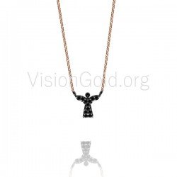 Κολιε Ασημενιο 925 Αγγελακι Με Λευκα Ζιργκον,Κολιέ Με Αγγελάκι,Αγγελακια Κοσμημα