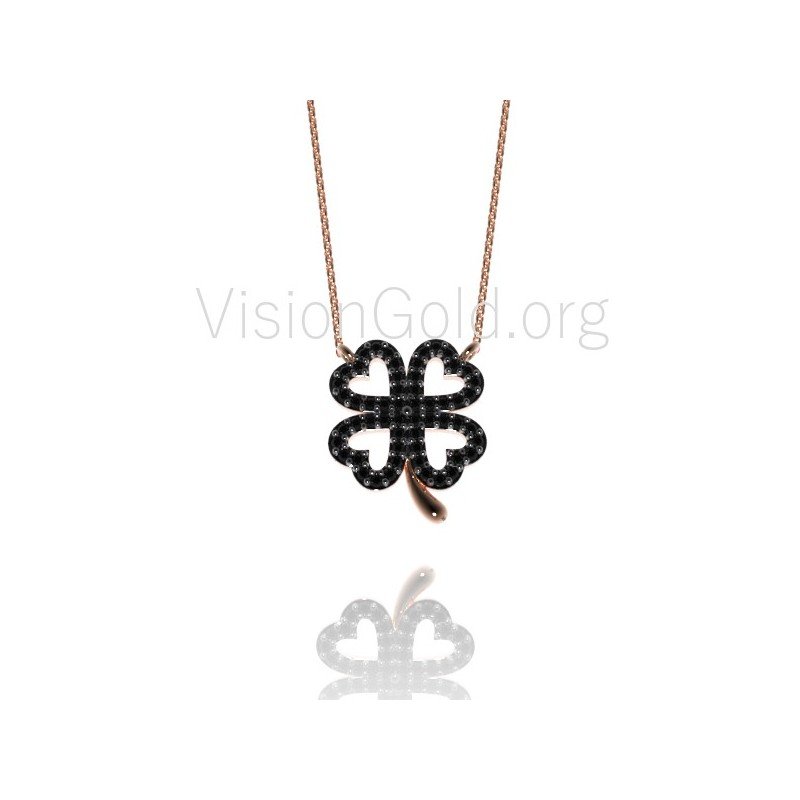 Lucky Four Leaf Clover Necklace for Women, Minimalist Silver Four Leaf Clover Necklace, Lucky Charm for Women