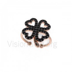 Ασημενιο Η Χρυσο Κ14 Γυναικειο Δαχτυλιδι Συμπλεγμα Καρδιες Με