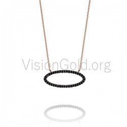Damen Silber Halskette mit Kette und Zirkon - Silberschmuck Deals - Günstiger Silberschmuck 0269