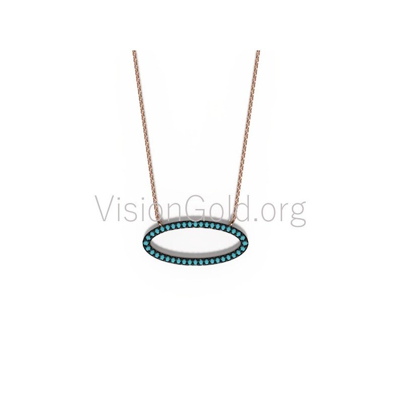 Damen Silber Halskette mit Kette und Zirkon - Silberschmuck