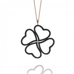 Love Heart Pendant-Dainty Necklace For Women-Four Leaf Clover Jewelry-Hearts Clover Necklace  0019