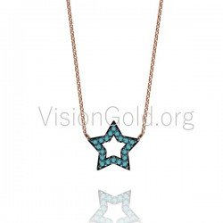 Collar de estrella, collar colgante de estrella, collar de estrella minimalista, collar de estrella de plata esterlina 0016