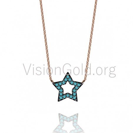 silver Star necklaces,silver necklaces for women,silver star necklaces ,silver necklaces uk 0016