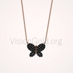 Collar de mariposa barato, collar de mariposa de plata, collar de diseño de mariposa