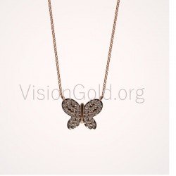 Collar de mariposa barato, collar de mariposa de plata, collar de diseño de mariposa 0020