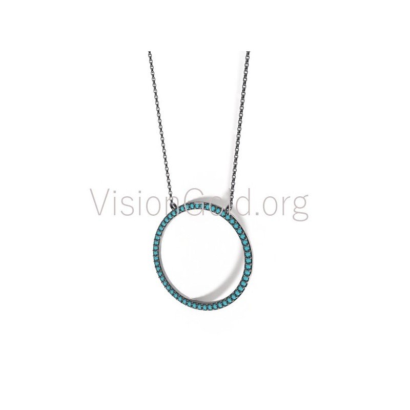 Large Circle Necklace, Large silver Circle Necklace, Big Circle Necklace, Eternity Necklace